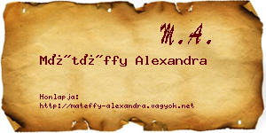 Mátéffy Alexandra névjegykártya